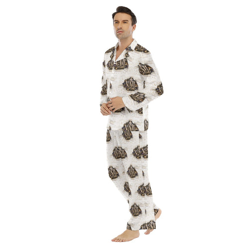 All-Over Print Men's Lapel Pajama Set