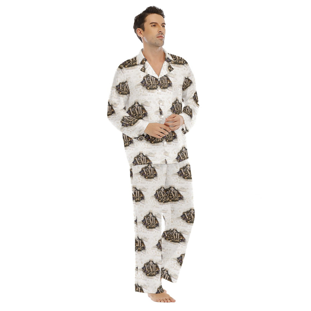 All-Over Print Men's Lapel Pajama Set